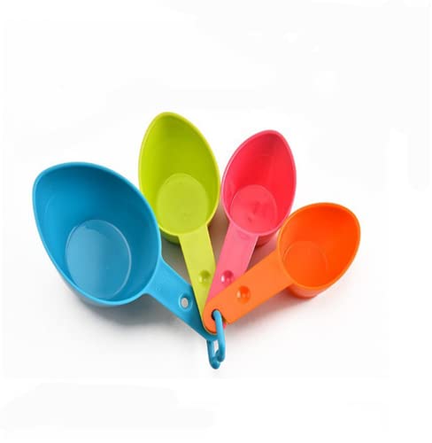 4 Pack/Set Pet Food Plastic Measuring Cup, Pet Measuring Food Spoon for Dog,Cat and Bird Food(Random Color)