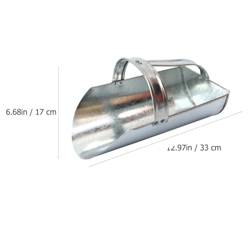 Abaodam 2pcs Iron Shovel Food Feeding Scoop for Livestock Farm Use Comfortable Handle for Easy Feeding and Clean-up