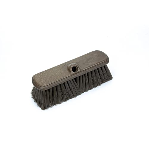 SPARTA Flo-Thru Heavy-Duty Deck Scrub Brush Nylon Bristled, Boat and Floor Scrub Broom with Protective Bumper for Floors and Large Equipment, Plastic, 9.5 Inches, Brown - color: Brown
