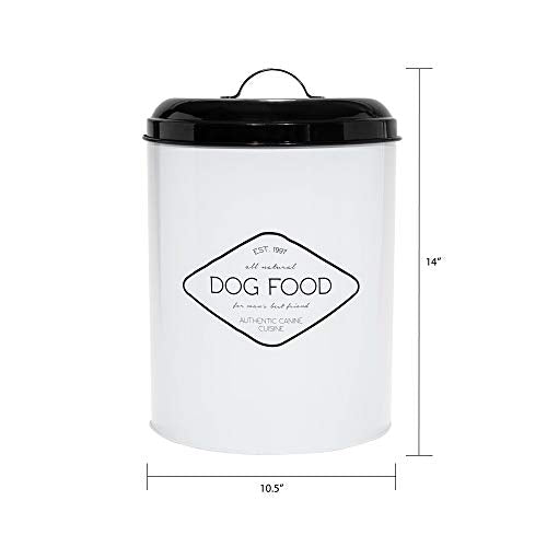 Amici Pet Buster All Natural Canister, Metal Storage Container with Handle Lid & Silicone Gasket Seal, Minimal Countertop Food Bin for Pantry, Pet Treats & Kitchen Dry Goods - 272 Oz (10.5"L x 14"H)