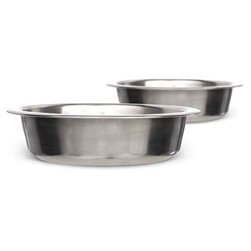 Neater Pet Brands 1.5 Cup (12 oz.) Shallow Stainless Steel Cat Bowls, Set of 2 Neater Feeder Replacement Bowls (Deluxe Model), Metal Cat Dishes for Food and Water, Whisker Friendly, Dishwasher Safe - color: Two Pack, size: 1.5 Cup Shallow