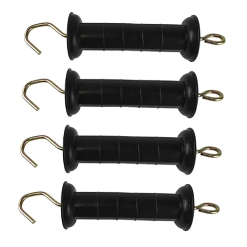 SOLUSTRE 4pcs Electric Fence Gate Handles with Spring Insulators for Ranch and Outdoor Use Plastic Construction for Easy Installation and Reliable Gate Control