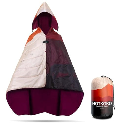 Waterproof Stadium Blanket, Soft Warm Fleece Camping Blanket Wearable Camp Blanket for Outdoor Camping, Picnic, Stadium, Sports, Beach, Car - color: Dusk