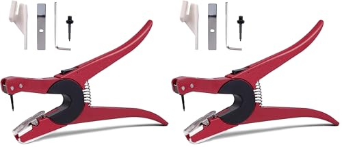 Livestock Ear Tag Applicator for Cattle Sheep Pigs Cow Metal Ear tag Pliers Ear Tag Tool with Flip Pin (90-Degree Rotatable) (Pack of 2) - size: 9"L x 2.36"W x 0.78"H (Pack of 2)