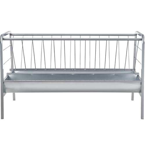 VEVOR 2 in 1 Livestock Hay Feeder, 80-Gallon Capacity, 59" Long Goat Hay Feeder with Deeper Feeding Pan, Heavy Duty Steel for Sheep Farms Sheds