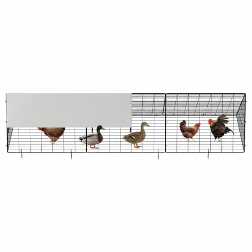 Metal Chicken Tunnel for Outside, Cover & Corner Frames, Portable Chicken Run for Yard with Weather-Resistant Cover, Outdoor Yard Chicken Run Tunnel for Hens, Ducks, Rabbits, Straight Line Frame - size: 118.1"L x 28.0"W x 24.2"H