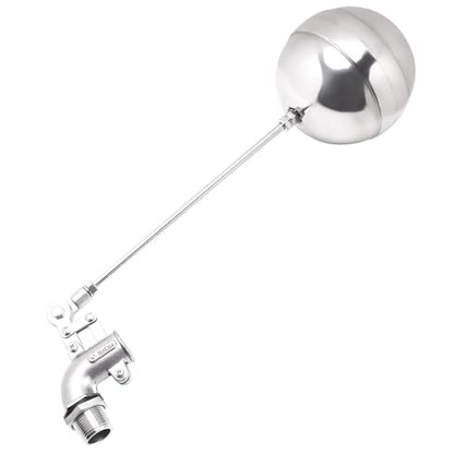 Adjustable Float Ball Valves - 3/4" NPT Male Thread Stainless Steel 304 Elbow Flow Control Float Valve for Automatic Water Level Control Tank Pond Water Tower - size: 0.75 Inch