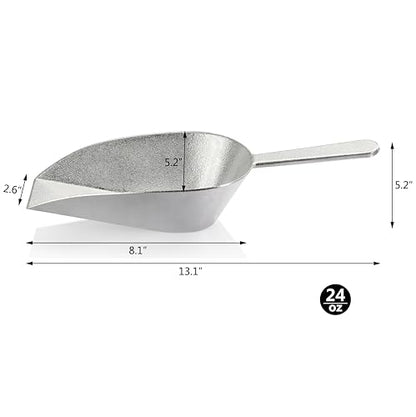 New Star Foodservice 34721 One-Piece Cast Aluminum Flat Bottom Bar Ice Flour Utility Scoop, 24-Ounce, Silver - size: 24-Ounce