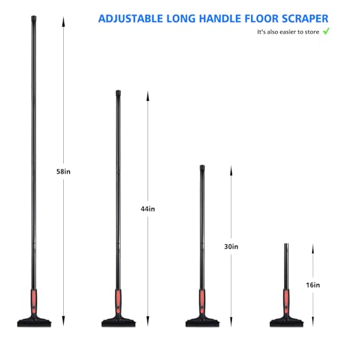 EHDIS Extenble Razor Blade Scraper, 16''-58'' Long Handle 6" Wide Blade Scraper Tool with 10 Double-Edge Blades for Cleaning Paint, Caulk, Adhesive,Painting, Tile, Floors, Ice Scraper (068-pro)