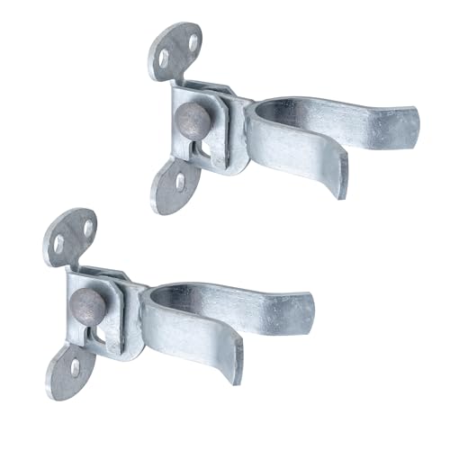 VIVIDA 1-5/8" Wall Mount Latch, Chain Link Fence Gate Fork Latch for 1-5/8" Gate Frame, Galvanized Steel, with Padlock Hole, Mounts to Wooden Fence Post or Wall, 2 PCS - size: 1-5/8" (2 PCS)