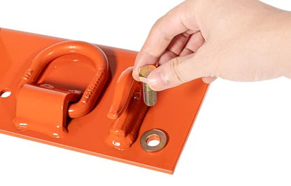 Bonbo Tractor Grab Hooks Compatible with Kubota Tractors - Bolted on Compact Tractor Bucket Grab Hooks with D Rings and 2" Receiver, Orange