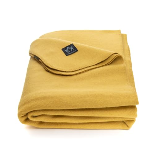 Arcturus Military Wool Blanket - Warm, Thick, Washable - Great for Outdoors, Camping, Stadium Blanket, Picnics, Travel - Car & Bushcraft Survival Kits - color: Gold