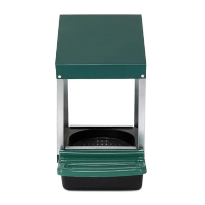 Chicken Nesting Boxes with Rollout Egg Collection and Protection Tray, 1 Compartment Hen Roosting Boxes, Easy to Clean and Ventilate, Steel & Plastic, Heavy Duty Laying Box with Perch Cover, Green - size: 20.5x10.6x18.5in