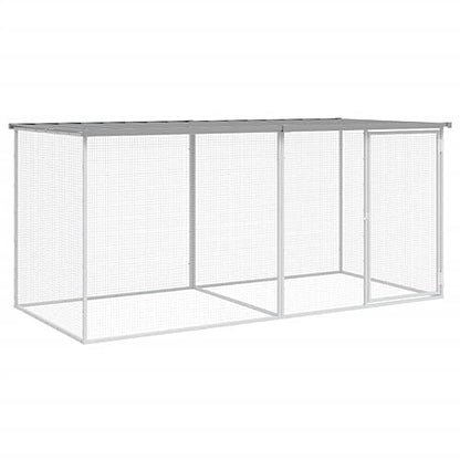Chicken Coop with Roof, Large Galvanised Steel Poultry Cage for Backyard, 79.9 x 38.6 x 35.4 inch Outdoor Run for Hens and Small Animals, Weather-Resistant Pet Enclosure