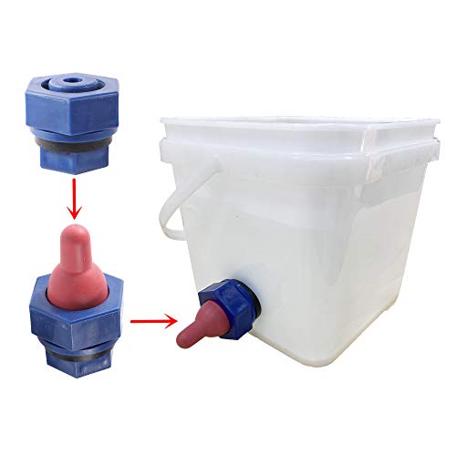 Sheep Goat Animal Teats Lamb Pacifier Pet Feeding Bucket Teats Lamb Feeder with Fixed Base for Farm Animal Pet Easy Installation Removal(Style 2) - size: Style 2