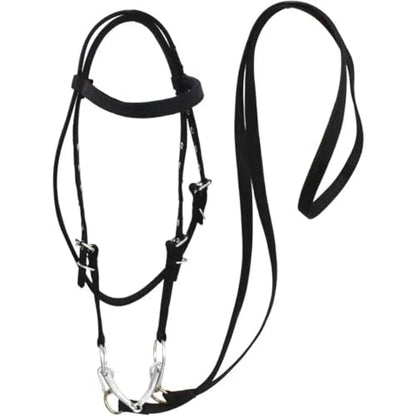 Cattle Halter Thickened Horse Halters Comfortable Adjustable Strap Bridle Headband Harness Durable Neck Stretcher Gear(Black-S) - color: Black-S
