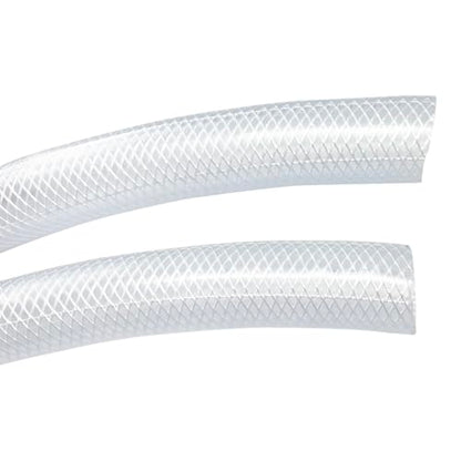 Gloxco Clear Braided PVC Tubing, Food Grade, Heavy Duty Reinforced Hose, 1" ID, 100 Ft Length - size: 1" x 100 Ft