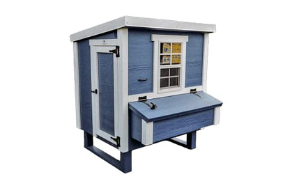 OverEZ Coastal Medium Chicken Coop for up to 10 Chickens - Nesting Box - Large Bird, Poultry and Hen House, Made in USA - color: Coastal
