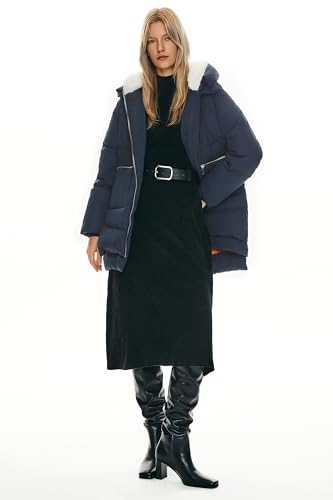 Orolay Women's Thickened Down Jacket - color: Navy, size: 3X-Large