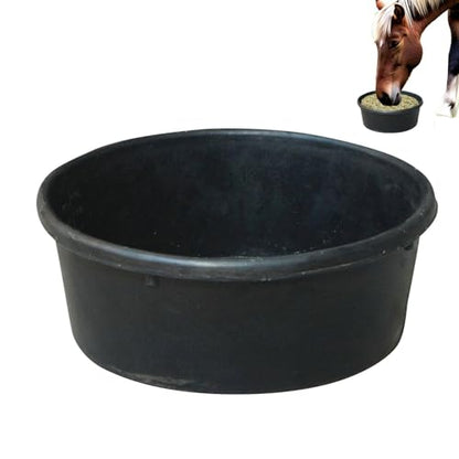 Feed Pan – 4L Rubber Trough, Heavy Duty Horse Feeder, Water Food Container | Perfect for Outdoor Ranch Farm, Cat Dog Chicken Goat
