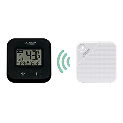 La Crosse Technology 308-147 Wireless Compact Digital Thermometer with Humidity, Black