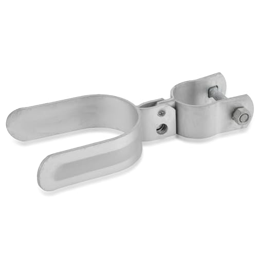 Heavy Duty Fork Latch (Bolt-in),1-5/8" x2-3/8", Galvanized Pressed Steel, Fence Gate Latch with Hole for Padlock (Silver, 1-5/8" x 2-3/8") - color: Silver, size: 1-5/8" x 2-3/8"