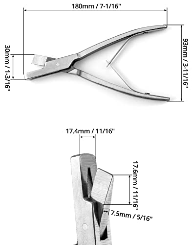 QWORK Pig Ear Tag Pliers, 1 Pack Stainless Steel Animal Identify Tool for Pig Equipment Farm Animals
