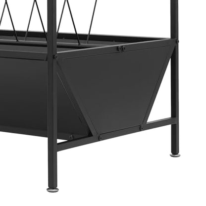 Hay Feeder, 50gal Large Capacity Livestock Feeder, Goat Hay Feeder No Waste 2-in-1 Hay Feeder,Outdoor Steel Hay Rack Feeder for Goats, Sheep & Horses & Alpacas