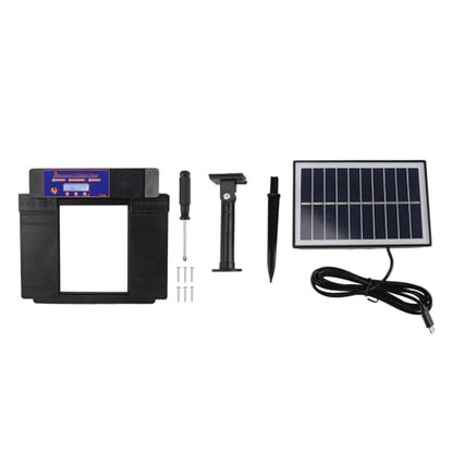 Automatic Chicken Coop Door Opener, Intelligent Double Open Timer LED Display Solar Powered, with Anti Pinch Function Low Battery Reminder, for Chickens Ducks Geese Poultry (Black) - color: Black