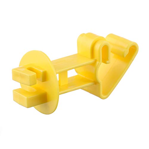 25PCS Electric Fence Insulators for T-Post, Snap-on Extended Insulators, Yellow - color: Yellow