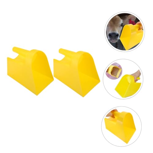 UPKOCH Large Plastic Feed Scoop for Livestock Heavy Duty Animal Feed Shovel 2-Piece Set for Farm and Garden Use