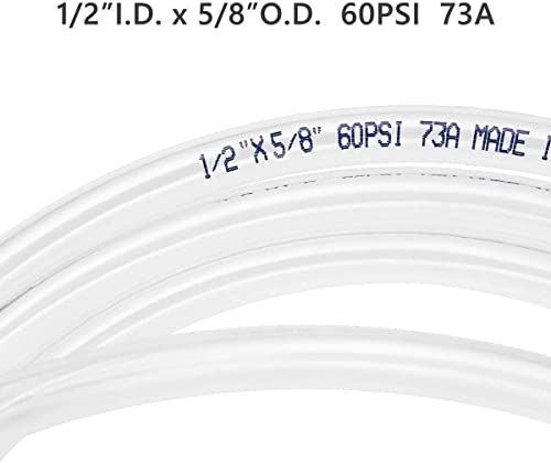 Eastrans Clear Vinyl Tubing Flexible PVC Tubing, Hybrid PVC Hose, Lightweight Plastic Tube, by 1/2 Inch ID, 5ft Length, UV Chemical Resistant - size: ID 1/2 INCH, style: 5 Feet