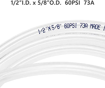 Eastrans Clear Vinyl Tubing Flexible PVC Tubing, Hybrid PVC Hose, Lightweight Plastic Tube, by 1/2 Inch ID, 5ft Length, UV Chemical Resistant - size: ID 1/2 INCH, style: 5 Feet