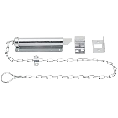 National Hardware N150-771 V820 Chain Bolt 6 in Zinc Plated Door Security Lock Latch for in-Swinging Doors Cold Rolled Steel Construction Right or Left Hand Application