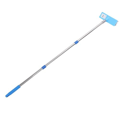 Jeffergarden Long Handle Scrub Brush Heavy Duty Stiff Wire Broom with Stainless Steel Telescopic Pole for Grime Moss Removal on Patio Deck Tile Garage Floor (120cm) - size: 120cm