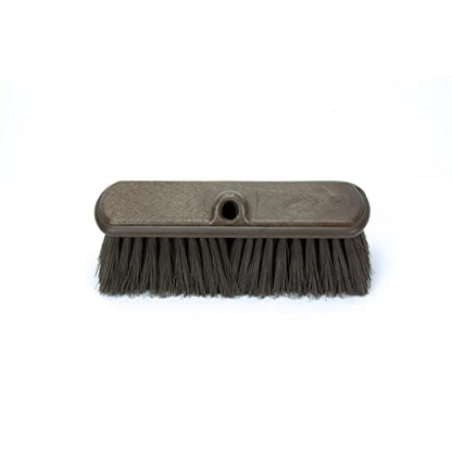 SPARTA Flo-Thru Heavy-Duty Deck Scrub Brush Nylon Bristled, Boat and Floor Scrub Broom with Protective Bumper for Floors and Large Equipment, Plastic, 9.5 Inches, Brown - color: Brown