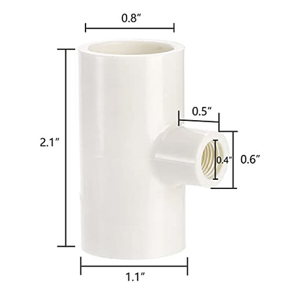 Hedume 40 Pack Chicken Waterer PVC Tee Fittings, PVC Tee Fittings for Threaded Poultry Nipples Chicken Water Drinker and Feeder Cups, Fully Automatic Poultry Waterers