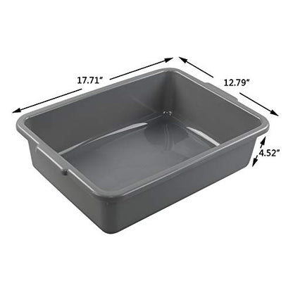 Kiddream 4-pack Commercial Bus Box Tote, 13 Liter Large Plastic Restaurant Bus Tub, Gray - color: Gray, size: 13 Liter