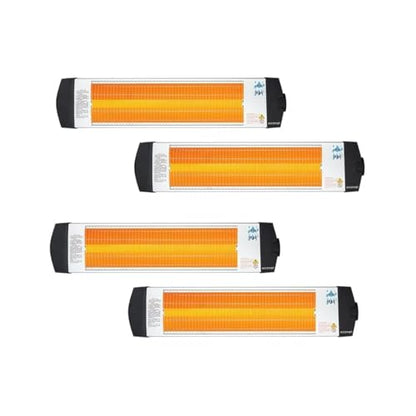Econat C-15 Infrared Electric Heater 1500W, Wall Mounted Indoor/Outdoor Heater with Adjustable Thermostat, Energy Efficient – 4 Pack
