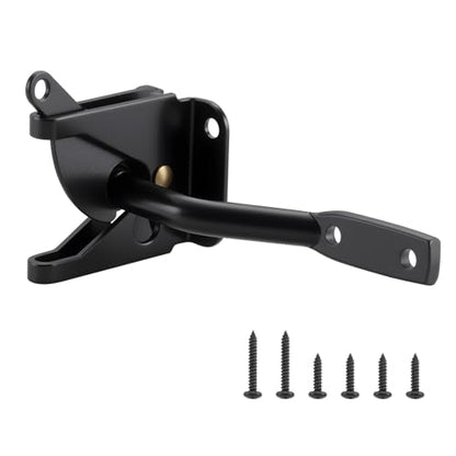 HOME MASTER HARDWARE Gate Latch for Wooden Fence Gates, Self-Locking Gate Latches, Heavy Duty Wood Door Hardware Kit for Outdoor Farm Garden Yard Pool