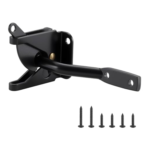 HOME MASTER HARDWARE Gate Latch for Wooden Fence Gates, Self-Locking Gate Latches, Heavy Duty Wood Door Hardware Kit for Outdoor Farm Garden Yard Pool