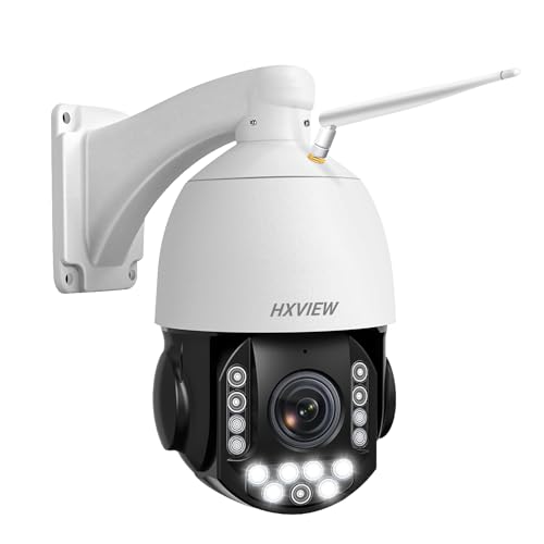 4K PTZ Security Camera Outdoor with 30X Optical Zoom, 1000FT Night Vision, 8MP 360° WiFi Wireless RTSP IP Camera, Auto Tracking, Person/Vehicle Detection, 2.4/5GHz Wi-Fi, 2-Way Audio