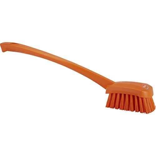 Vikan 2 3/4 in W Scrub Brush, Stiff, 11 51/64 in L Handle, 4 1/2 in L Brush, Orange, Plastic 41867-1 Each - color: Orange
