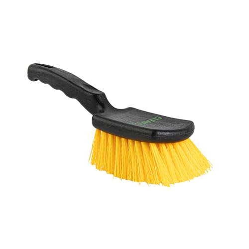 Restaurantware-Clean Tek Professional 10.24 Inch Utility Brush, 1 Heavy-Duty Scrub Brush - Plastic Bristles, Ergonomic Handle, Black Plastic Cleaning Scrub, Ideal for Indoor and Outdoor Cleaning - size: 10 1/4"