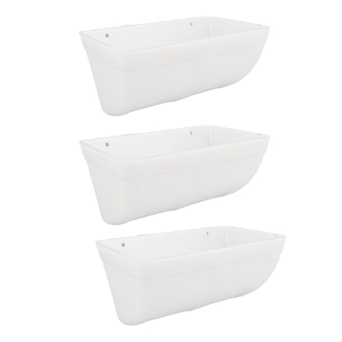 Hanging Poultry Feeder, Large Capacity Space Saving Plastic Chicken Feeder with Minimized Feed Waste, for Farm Coop Yard Indoor Outdoor Use (White) - color: White
