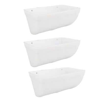 Hanging Poultry Feeder, Large Capacity Space Saving Plastic Chicken Feeder Trough, with Minimized Feed Waste Design, for Farm Coop Yard Indoor Outdoor Use (White) - color: White