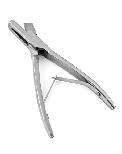 QWORK Pig Ear Tag Pliers, 1 Pack Stainless Steel Animal Identify Tool for Pig Equipment Farm Animals