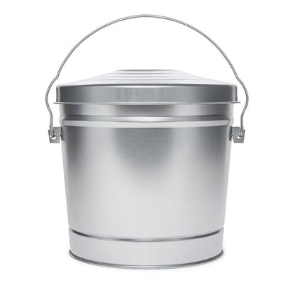 6-Gallon Galvanized Steel Locking Lid Storage Can – Heavy-Duty Metal Utility Bin for Tools, Feed, Trash & Pet Food – Rust-Resistant Outdoor Container