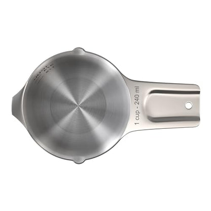 Color Up 1 Cup Measuring Cup (240 ml) – Premium Chrome Stainless Steel, Accurate for Wet & Dry Ingredients, Embossed Markings, Easy-Pour Spouts, Dishwasher-Safe, Kitchen Essential - size: 1 Cup (240 ml) Chrome