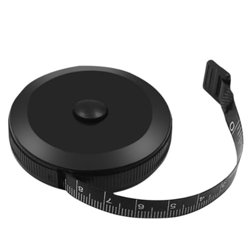 Mini Retractable Tape Measure, Black, 150cm Portable Sewing Measuring Tape with Keychain, Tailor Ruler for Clothing Size